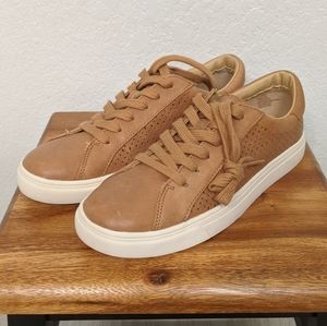 New Lucky Brand Laurina Cognac Leather Sneakers